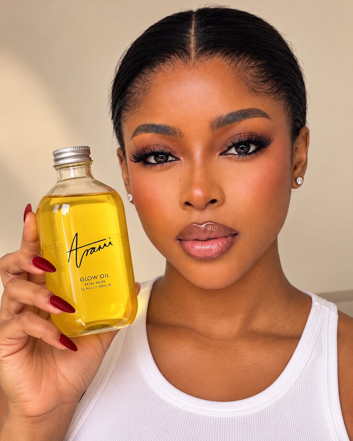 A beauty close-up, created with AI